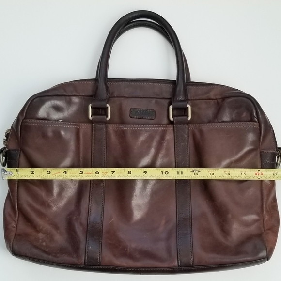 FOSSIL - Brown Leather Briefcase/Computer Bag - Picture 10 of 15